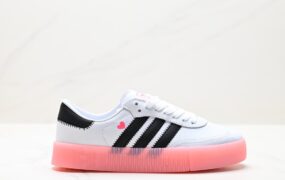 Adidas 三叶草 Samba Rose W 女子低帮厚底板鞋 杨幂同款 鞋底透明生胶 皮革材质 编码:0199922 货号:EF4965 ID:JJD242-EZK