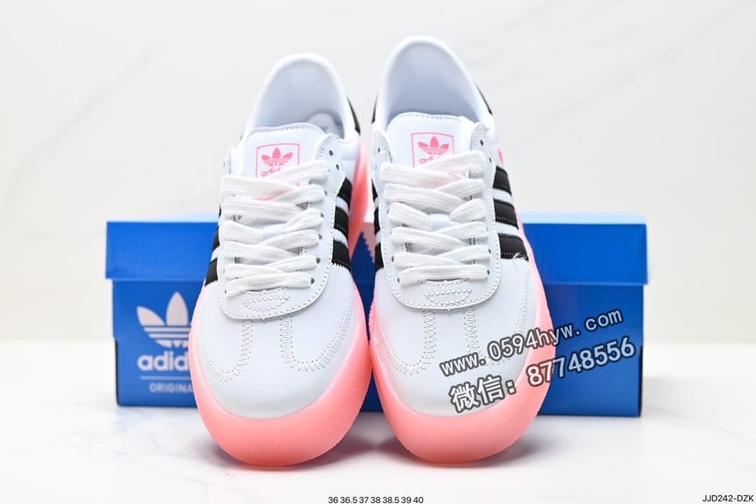 板鞋, 情人节限定, 情人节, 三叶草, SAMBA, Rose, RO, Adidas, 85, 2023 - Adidas 三叶草 Samba Rose W 女子低帮厚底板鞋 杨幂同款 鞋底透明生胶 皮革材质 编码:0199922 货号:EF4965 ID:JJD242-EZK