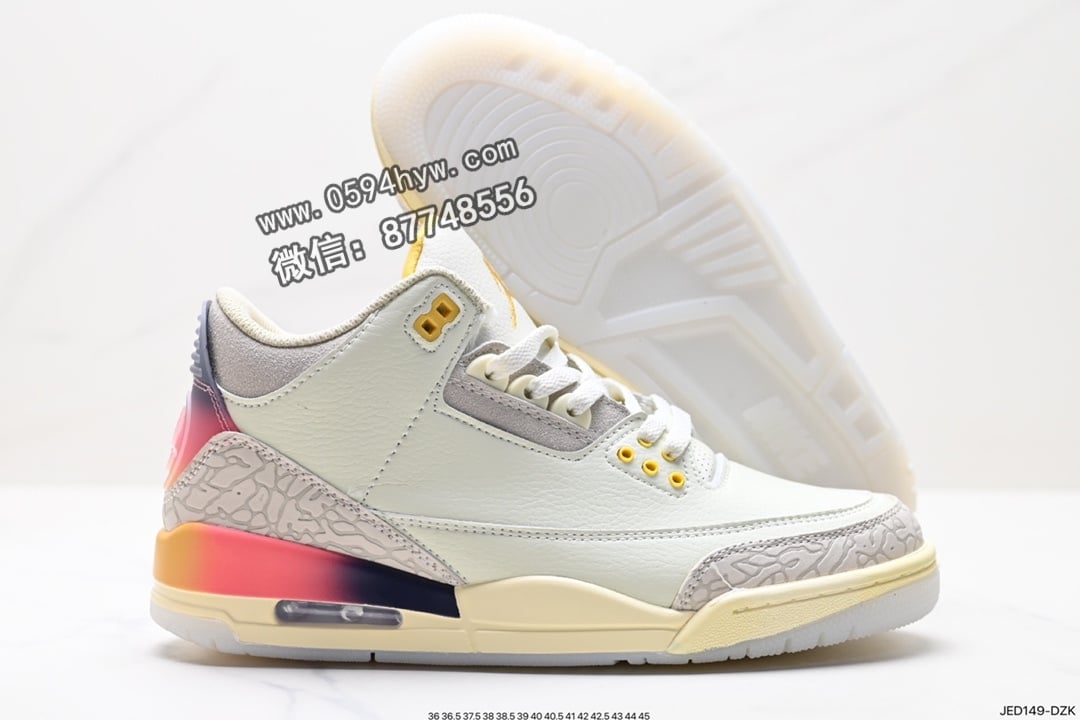 运动鞋, 篮球鞋, 乔丹, RO, Nike Air, NIKE, Jordan, GS, Air Jordan 3 Retro, Air Jordan 3, Air Jordan, 2023 - Nike Air Jordan 3 Retro GS 篮球鞋 灰色 火星红裂纹白水泥 DV7028