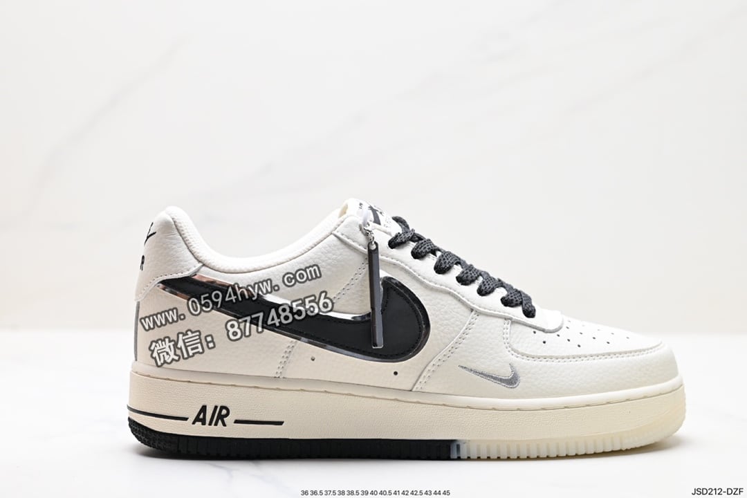 Air Force 1 ’07 LV8 空军一号 工具灰色 冷色调 鞋子 结构 白色logo 鞋跟和鞋底 灰黑 JJ0253-001