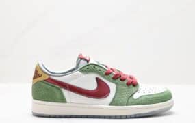 fragment design x Travis Scott x Nike Air Jordan 1 Low OG SP Black/Green Toe AJ1 低帮篮球鞋 FN3727-100 36-46 JSD262-DZF