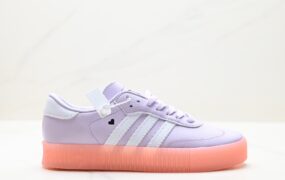 Adidasidas 三叶草 Samba Rose W 女子低帮厚底板鞋 鞋底透明生胶 鞋面皮革材质 情人节限定款 货号：EF4966