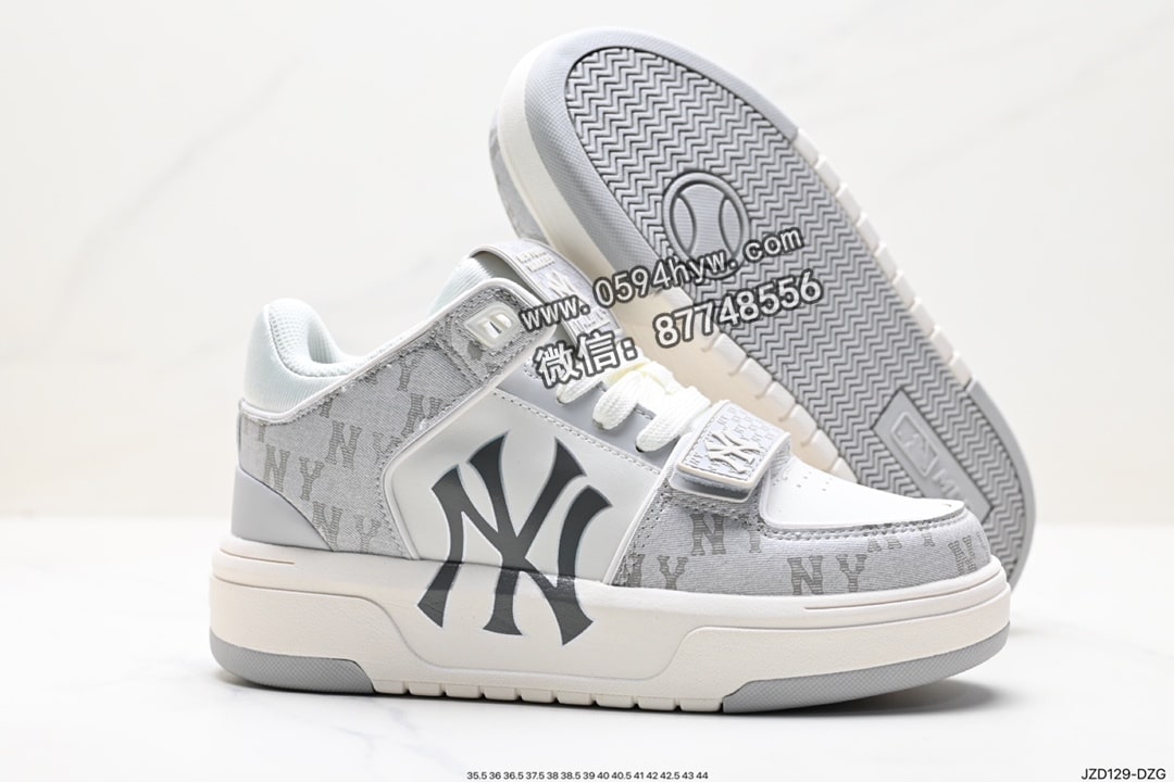 高帮篮球鞋, 高帮, 运动鞋, 篮球鞋, NY, NIKE, MLB, 3ASXLM13N - MLB ChuNikey Liner New York YaNikeees学长鞋系列 高帮篮球鞋 精选 高度增加 厚底 皮革白黑NY印花 货号：3ASXLM13N（C0002）