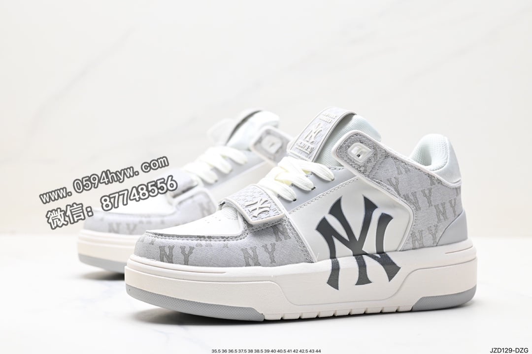 高帮篮球鞋, 高帮, 运动鞋, 篮球鞋, NY, NIKE, MLB, 3ASXLM13N - MLB ChuNikey Liner New York YaNikeees学长鞋系列 高帮篮球鞋 精选 高度增加 厚底 皮革白黑NY印花 货号：3ASXLM13N（C0002）