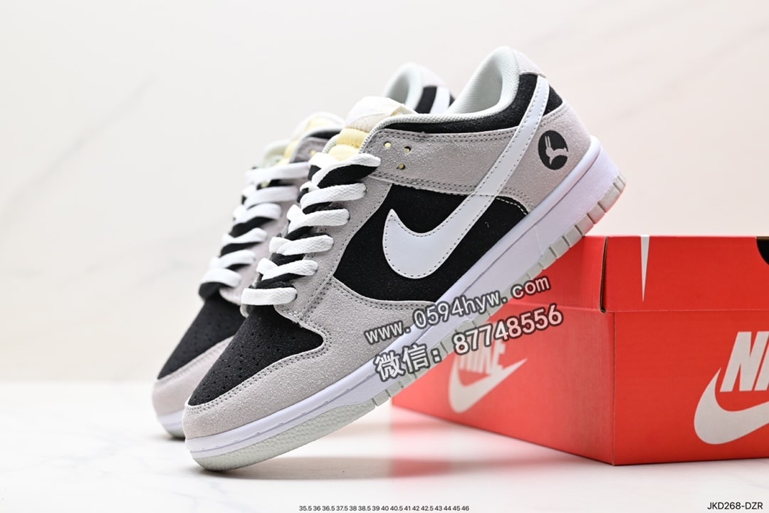 Swoosh, Nike Dunk Low, Nike Dunk, NIKE, Dunk Low, Dunk, 85 - Nike DuNike Low SE “85” 绒面革材质 灰白色 红色 DD8338-001