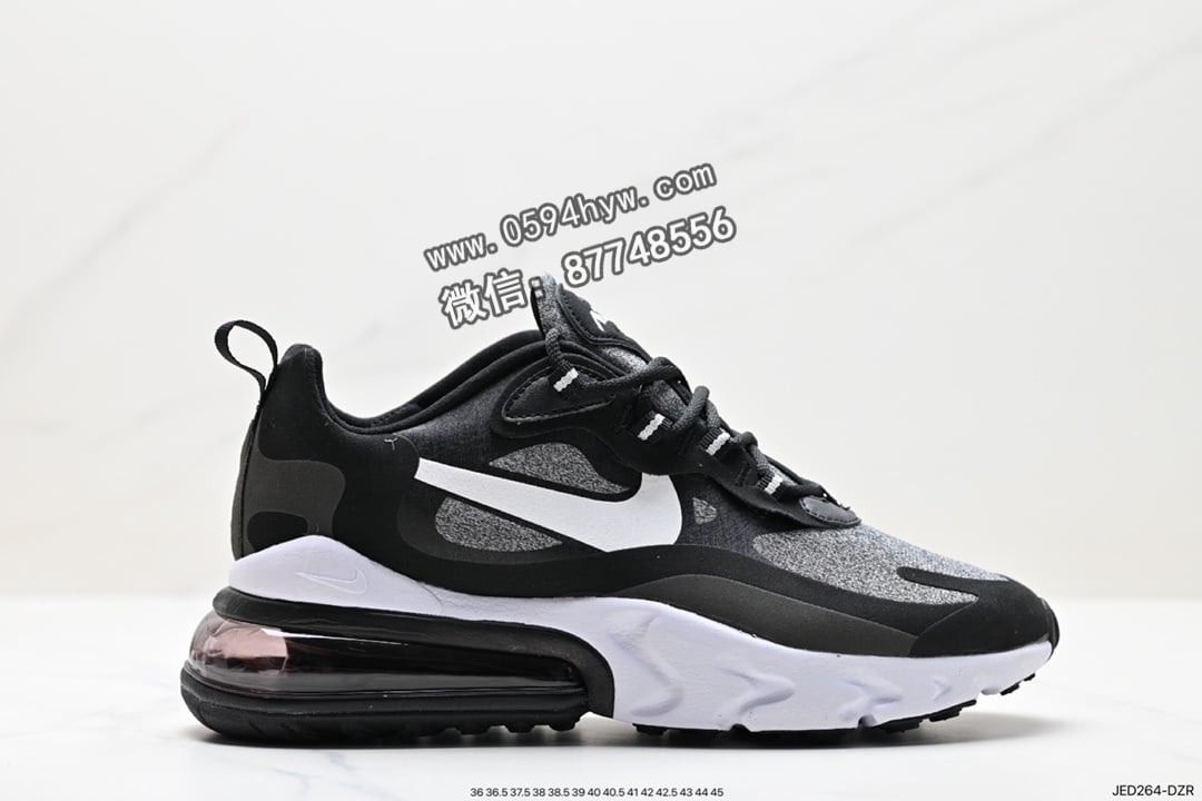 耐克 Nike Air Max 270 React QP White/Light Blue 270瑞亚赛车系列气垫运动鞋 货号：AO4971-001