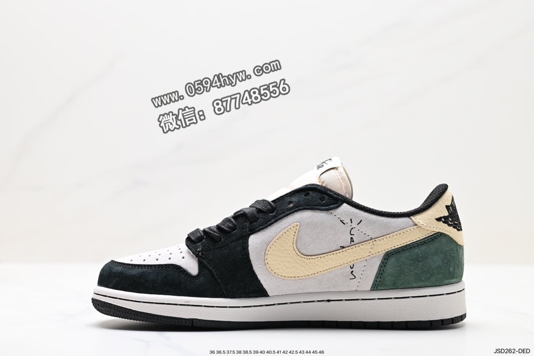 Travis Scott, Nike Air, NIKE, Jordan, Black, Air Jordan 1 Low, Air Jordan 1, Air Jordan - fragment design x Travis Scott x Nike Air Jordan 1 Low OG SP”Black/Green Toe“