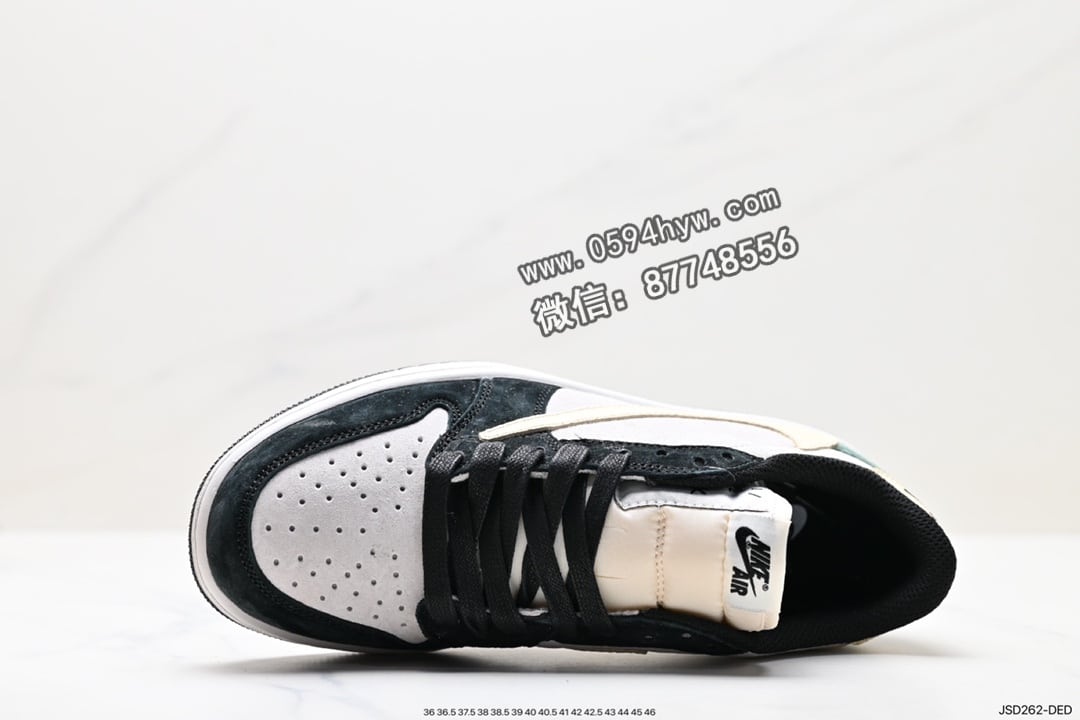 Travis Scott, Nike Air, NIKE, Jordan, Black, Air Jordan 1 Low, Air Jordan 1, Air Jordan - fragment design x Travis Scott x Nike Air Jordan 1 Low OG SP”Black/Green Toe“