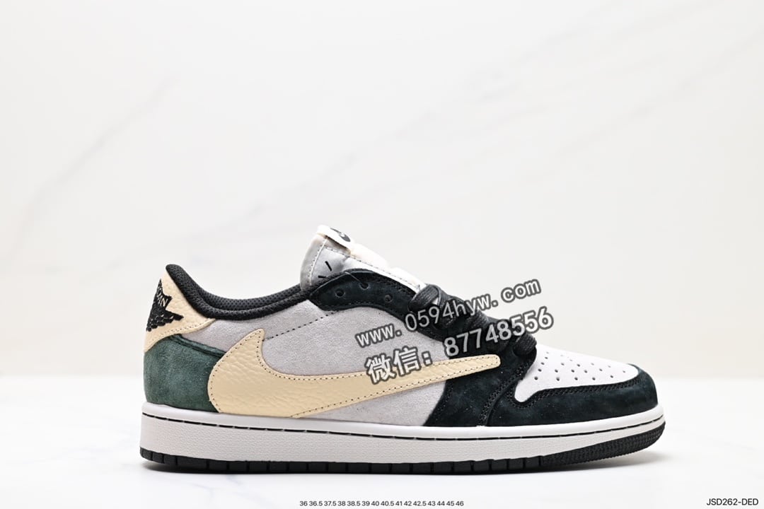 fragment design x Travis Scott x Nike Air Jordan 1 Low OG SP”Black/Green Toe“