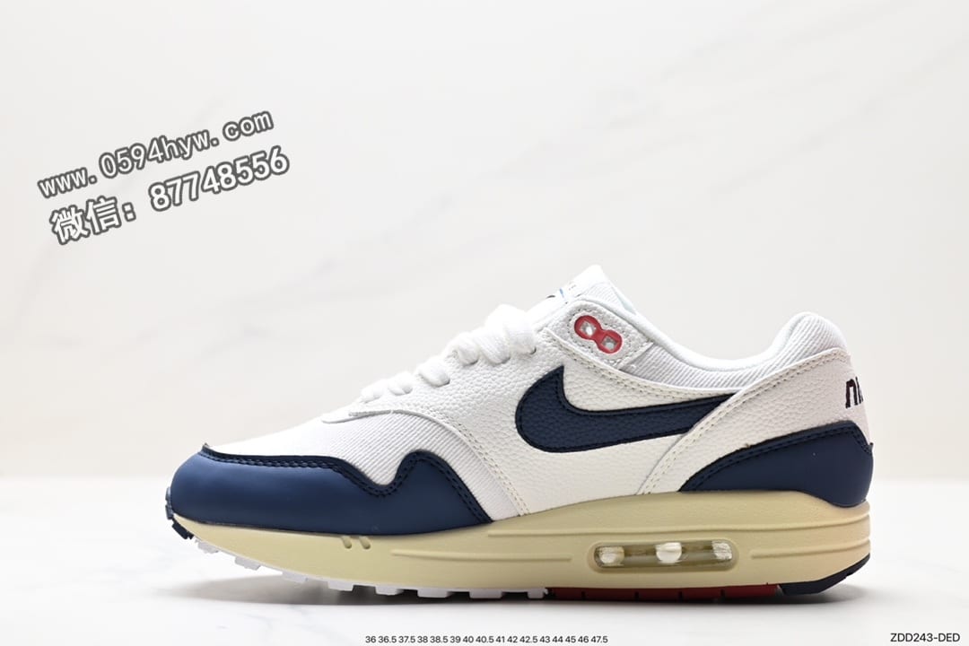 跑鞋, 慢跑鞋, Nike Air Max 1, Nike Air Max, Nike Air, NIKE, Air Max 1, Air Max - Nike Air Max 1 初代复古气垫百搭休闲运动慢跑鞋 鞋帮高度：低帮 货号：FD2370-110 尺码：36 36.5 37.5 38 38.5 39 40 40.5 41 42 42.5 43 44 45 46 47.5 ID:ZDD243-DED