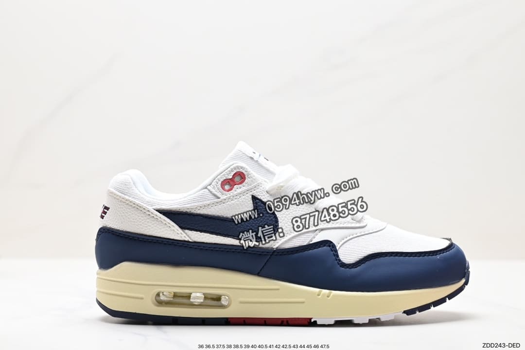 Nike Air Max 1 初代复古气垫百搭休闲运动慢跑鞋 鞋帮高度：低帮 货号：FD2370-110 尺码：36 36.5 37.5 38 38.5 39 40 40.5 41 42 42.5 43 44 45 46 47.5 ID:ZDD243-DED