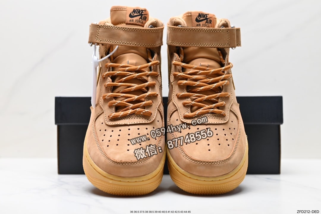 板鞋, Wheat, Nike Air Force 1 '07, Nike Air Force 1, Nike Air, NIKE, FORCE 1, Air Force 1 - Nike Air Force 1 '07 Mid "Wheat/Flax" 中帮板鞋 DJ9158-200