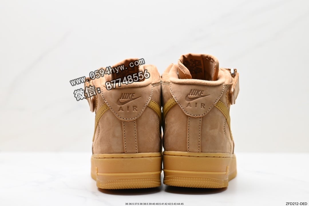 板鞋, Wheat, Nike Air Force 1 '07, Nike Air Force 1, Nike Air, NIKE, FORCE 1, Air Force 1 - Nike Air Force 1 '07 Mid "Wheat/Flax" 中帮板鞋 DJ9158-200