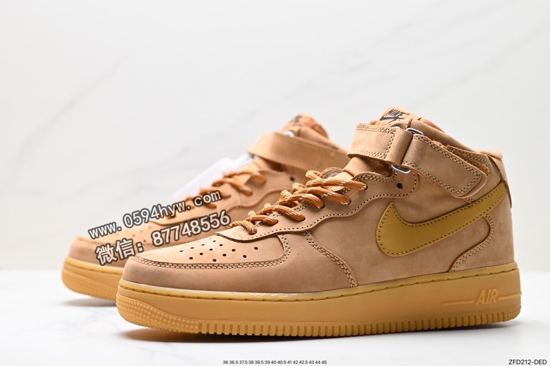 板鞋, Wheat, Nike Air Force 1 '07, Nike Air Force 1, Nike Air, NIKE, FORCE 1, Air Force 1 - Nike Air Force 1 '07 Mid "Wheat/Flax" 中帮板鞋 DJ9158-200