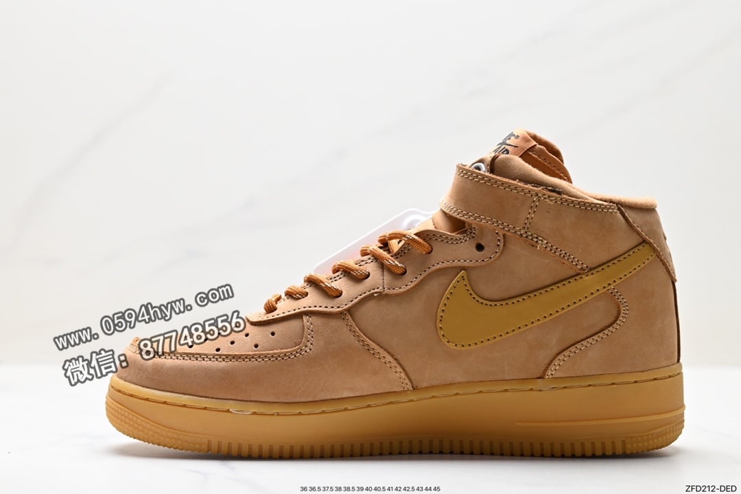 板鞋, Wheat, Nike Air Force 1 '07, Nike Air Force 1, Nike Air, NIKE, FORCE 1, Air Force 1 - Nike Air Force 1 '07 Mid "Wheat/Flax" 中帮板鞋 DJ9158-200