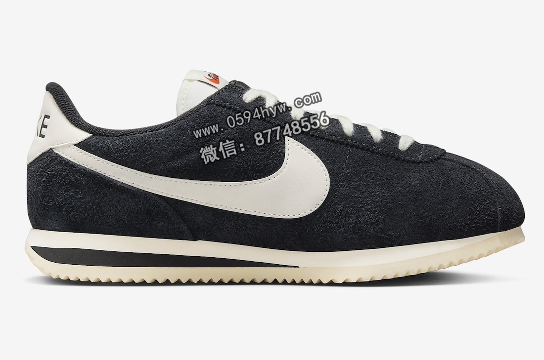 运动鞋, 耐克, Vintage, Swoosh, Nike Cortez, NIKE, Black, 2024 - 耐克Cortez复古鞋款“黑色绒面”将于2024年春季发布