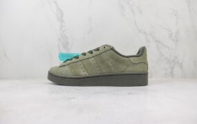 Adidas Originals Campus 00S 三叶草复古休闲防滑低帮板鞋 橄榄绿 货号：ID3424