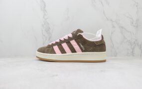 Adidas Originals Campus 00S 三叶草复古休闲防滑耐磨低帮板鞋 棕粉 货号：HQ4569