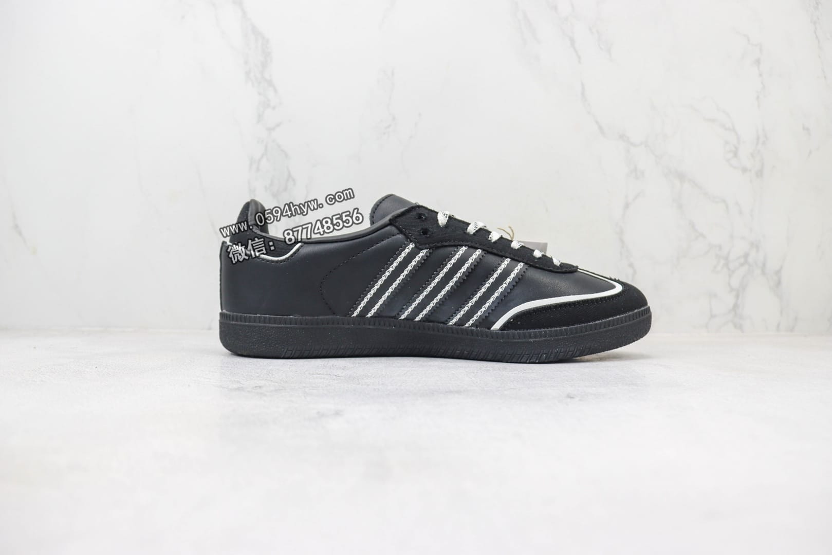 Adidas Originals Samba 阿迪达斯 复古桑巴德训板鞋 黑白 货号：IF3918