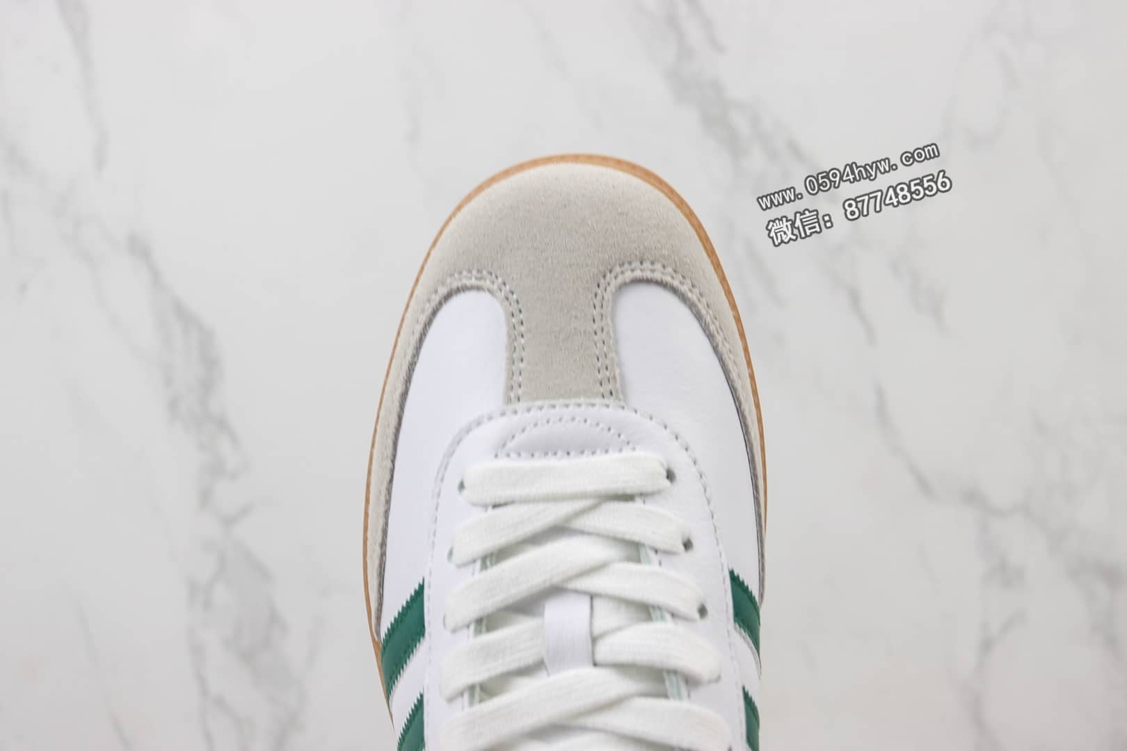 Adidasidas Originals Samba Vegan OG 桑巴舞系列 白绿 鞋子 HQ7036货号