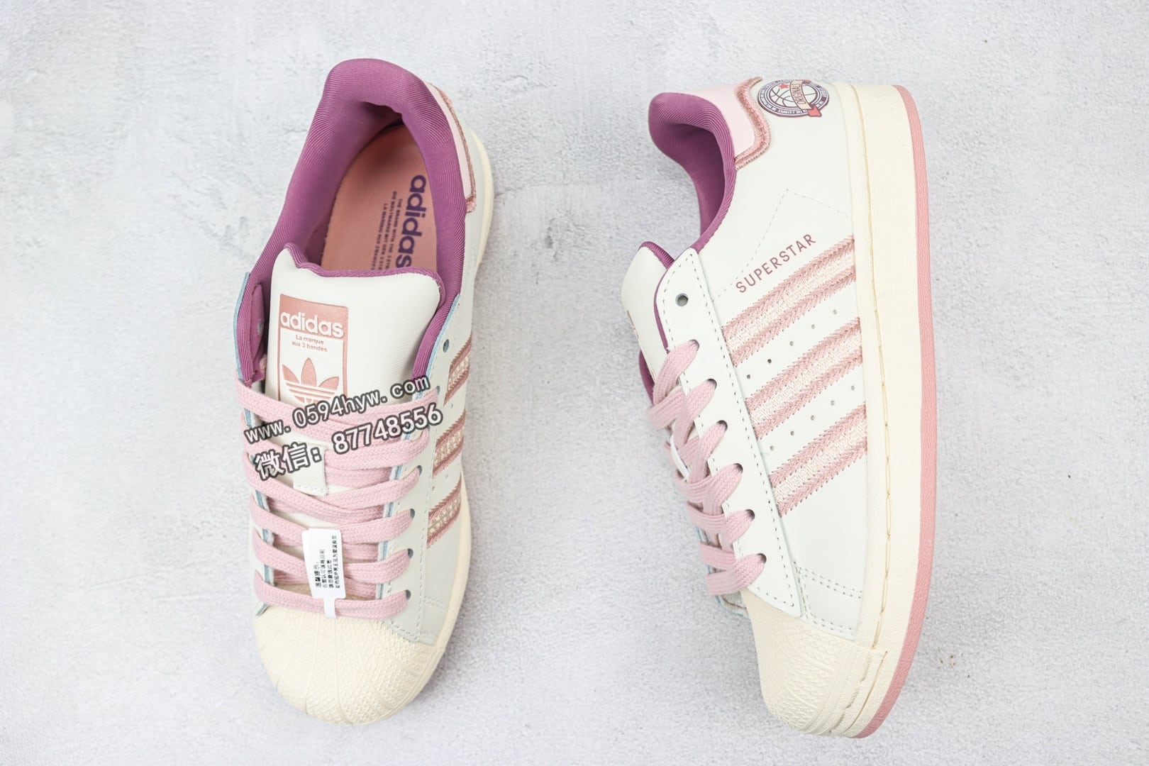 Adidasidas Originals Superstar 白粉紫印花 鞋子 贝壳头 货号：IE5528 编码：AWW1D