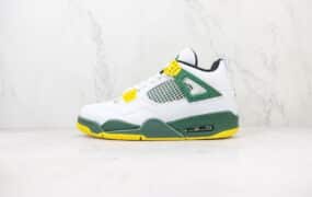 Air Jordan AJ4 Retro “Oregon Ducks Pit Crew” 乔丹篮球鞋系列 白绿黄 货号：257-255275