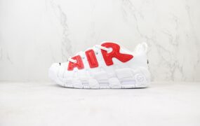 AMBUSH x Nike Air More Uptempo Low 高街篮球鞋 白红 货号：FB1299-401