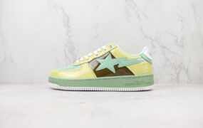 Bape x Air Force 1 Sta Low 空军 漆皮 黄绿棕 货号：AWI1F