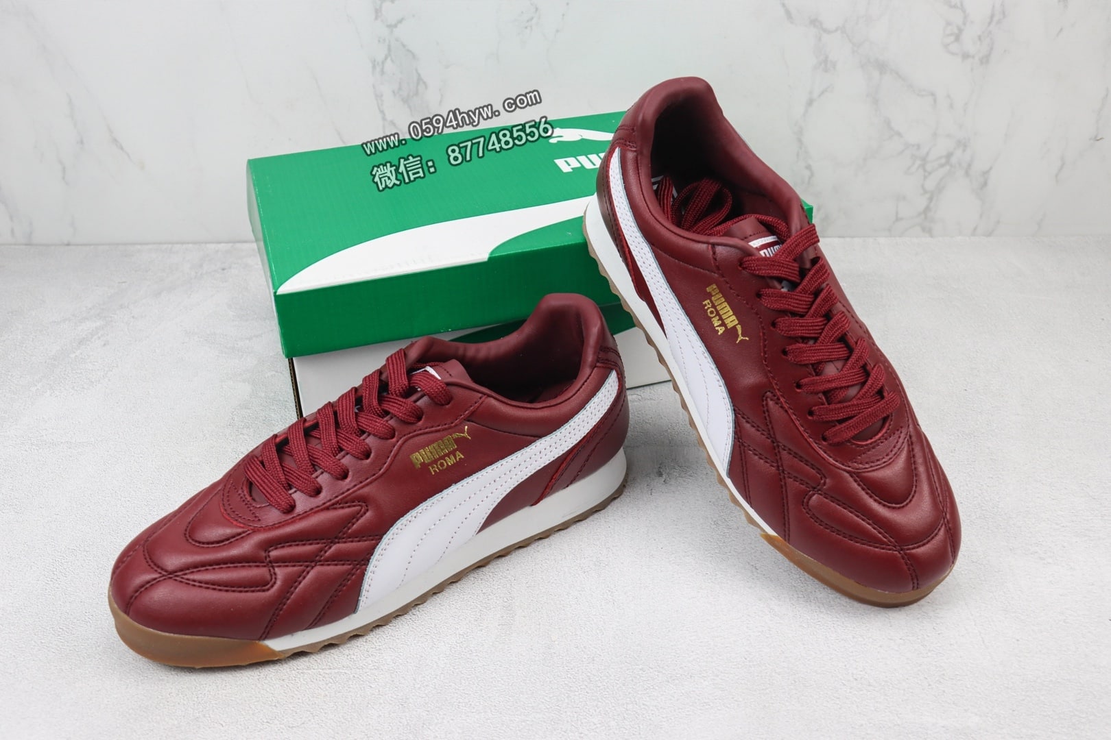 彪马 Puma Roma Anniversario 运动鞋 酒红色 货号：366673-02