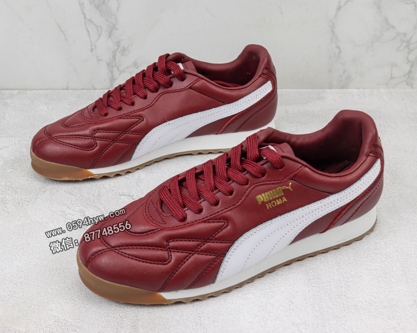 彪马 Puma Roma Anniversario 运动鞋 酒红色 货号：366673-02