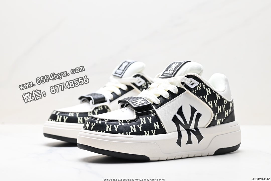 运动鞋, 跑鞋, 洋基队, NY, MLB Chunky Liner New York Yankees, MLB, 85, 2023 - MLB ChuNikey Liner New York YaNikeees学长鞋系列低帮老爹风轻量增高厚底百搭休闲运动慢跑鞋“皮革白黑NY印花”