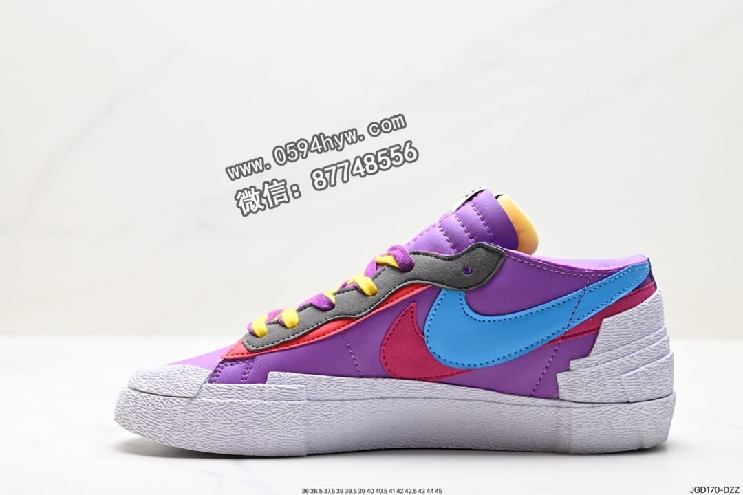 解构, 联名, 开拓者, Swoosh, Nike Blazer Low, Nike Blazer, Blazer, AI, 85, 2023 - SACAI x Nike Blazer Low 双配色板鞋 货号：DM7901-100