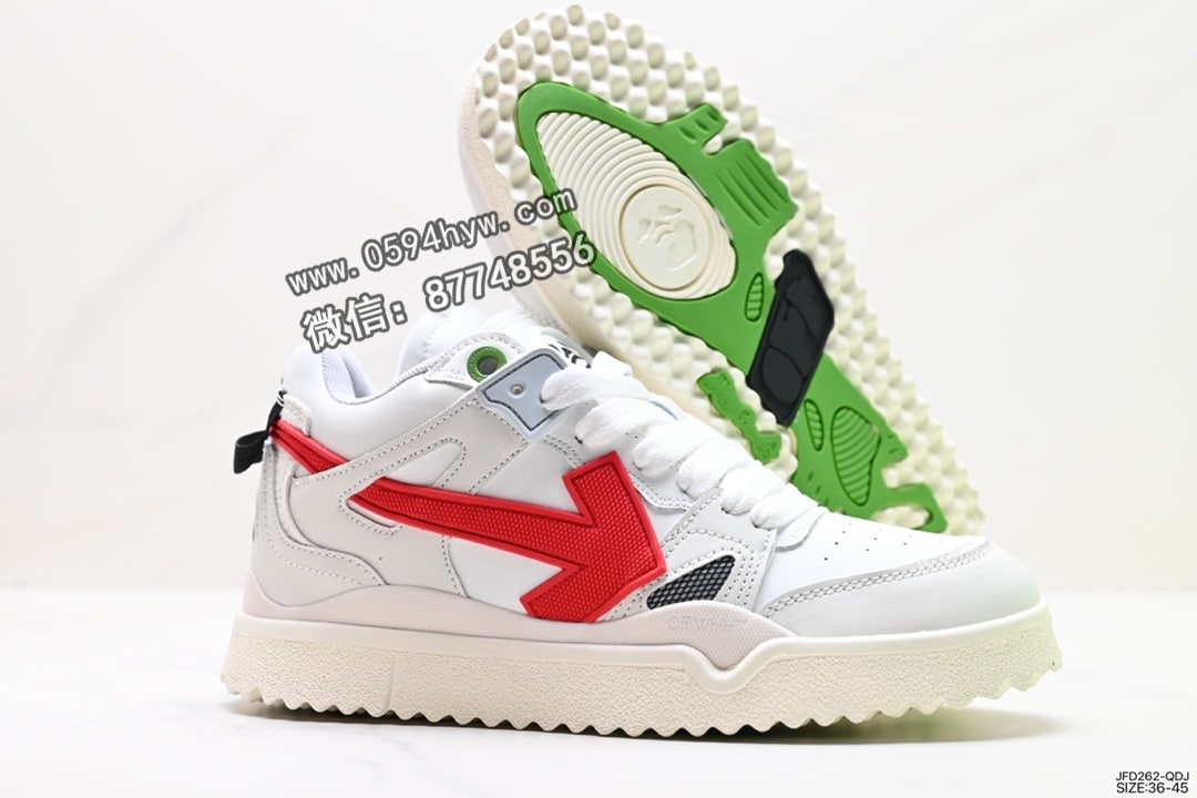 运动鞋, 运动板鞋, 联名, 板鞋, Virgil Abloh, Off-White - Off-White™ c/o Virgil Abloh Out Of Office Low-top Leather OW联名 鞋子 休闲运动板鞋 尺码:36-45 ID:JFD262-QDJ