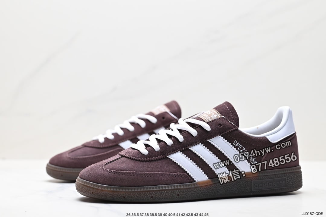 联名, 板鞋, RO, PE, adidas Handball Spezial, adidas Handball, Adidas - Adidas Handball Spezial Brown 低帮复古男女板鞋 货号：IF8914 尺码：36-45  ID: JJD187-QDE