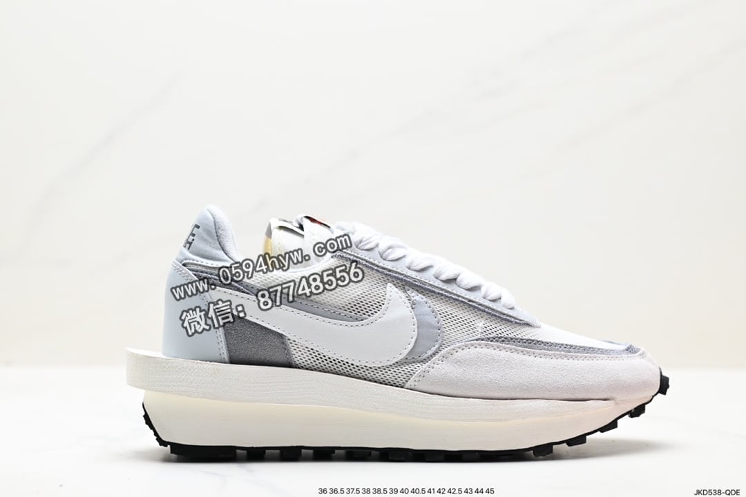 Sacai x Nike LVD Waffle Daybreak 高端跑鞋 型号: DH2684-001 白灰 SEZE: 36-46