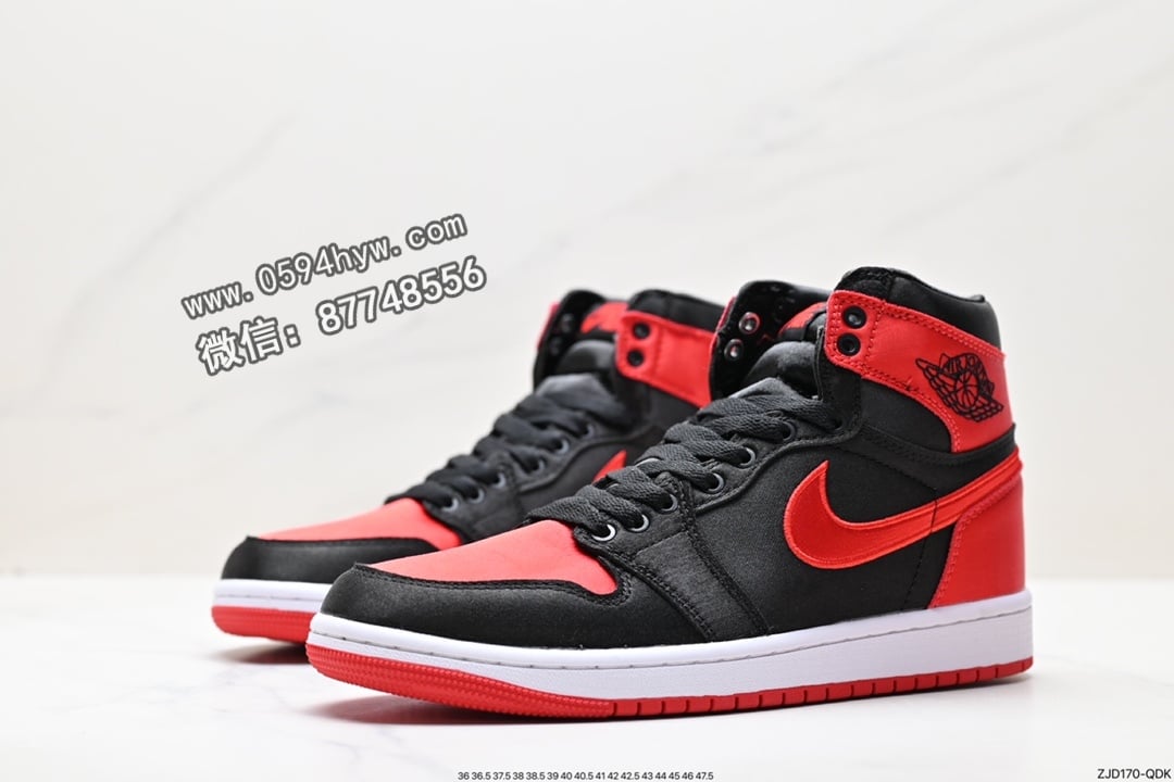 高帮, 篮球鞋, Jordan, HIGH, Bred, Aj1, Air Jordan 1, Air Jordan - Air Jordan 1 Retro High OG "Satin Bred" 黑红丝绸 AJ1乔1高帮文化篮球鞋 货号: FD4810-061