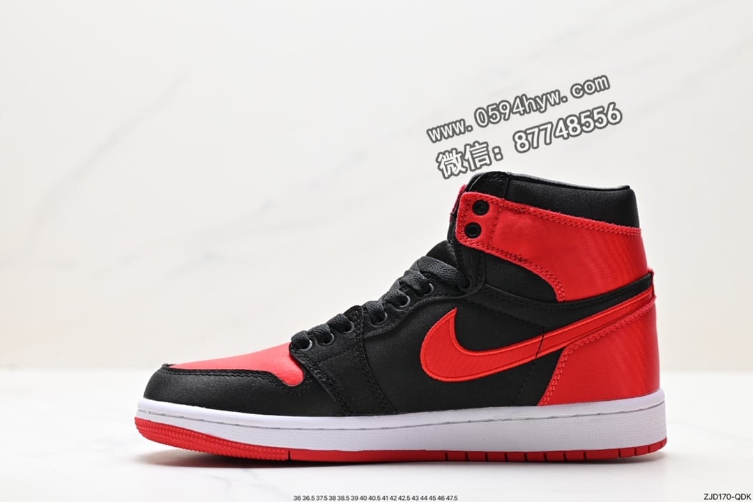 高帮, 篮球鞋, Jordan, HIGH, Bred, Aj1, Air Jordan 1, Air Jordan - Air Jordan 1 Retro High OG "Satin Bred" 黑红丝绸 AJ1乔1高帮文化篮球鞋 货号: FD4810-061