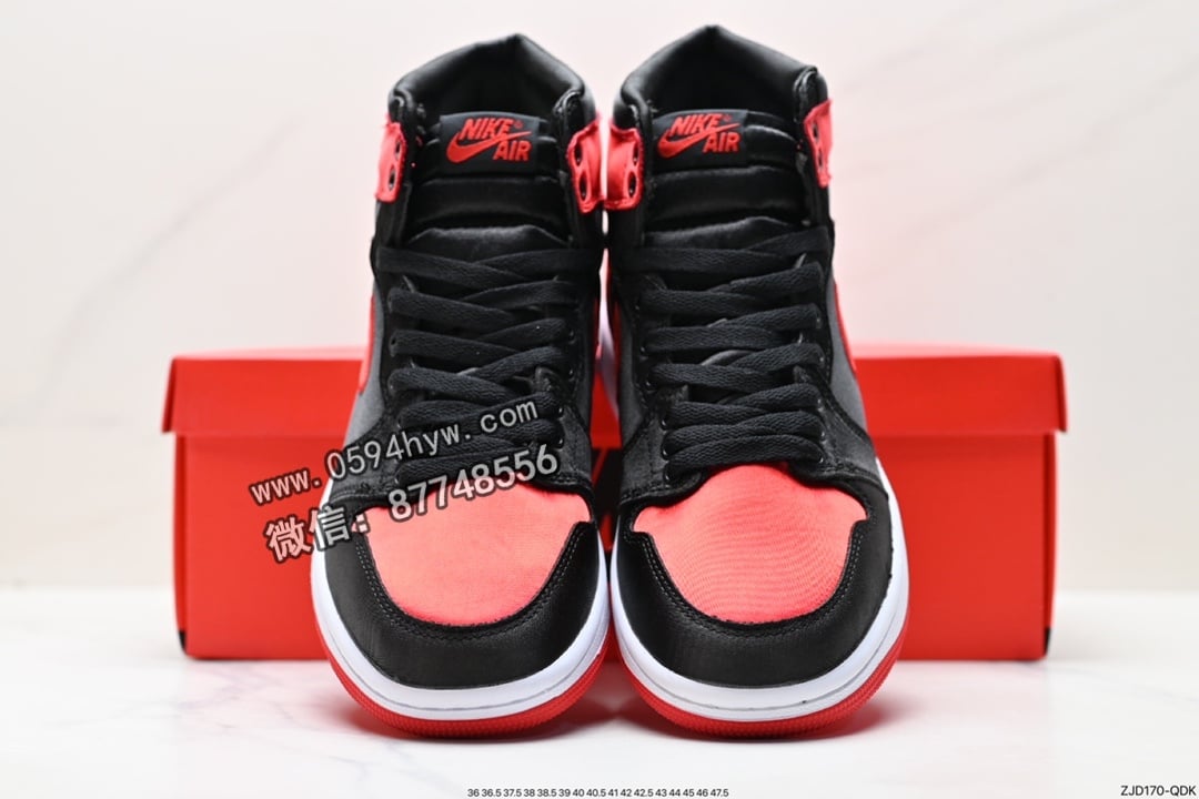 高帮, 篮球鞋, Jordan, HIGH, Bred, Aj1, Air Jordan 1, Air Jordan - Air Jordan 1 Retro High OG "Satin Bred" 黑红丝绸 AJ1乔1高帮文化篮球鞋 货号: FD4810-061