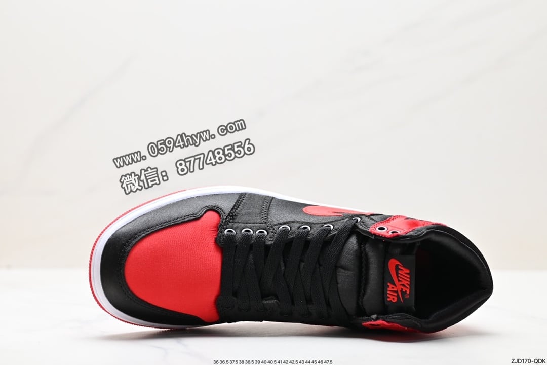 高帮, 篮球鞋, Jordan, HIGH, Bred, Aj1, Air Jordan 1, Air Jordan - Air Jordan 1 Retro High OG "Satin Bred" 黑红丝绸 AJ1乔1高帮文化篮球鞋 货号: FD4810-061