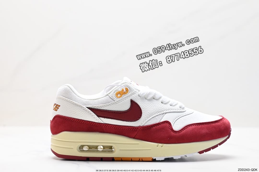 Nike Air Max 1 初代复古气垫百搭休闲运动慢跑鞋 鞋子类型：休闲运动慢跑鞋 鞋帮高度：低帮 颜色：不明 货号：FD2370-100