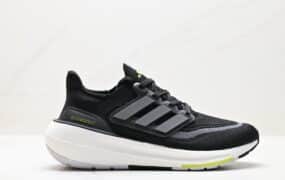 Adidas ULTRABOOST LIGHT轻弹系列 低帮袜套式针织透气缓震休闲运动慢跑鞋 白蓝橙 货号: GZ5159