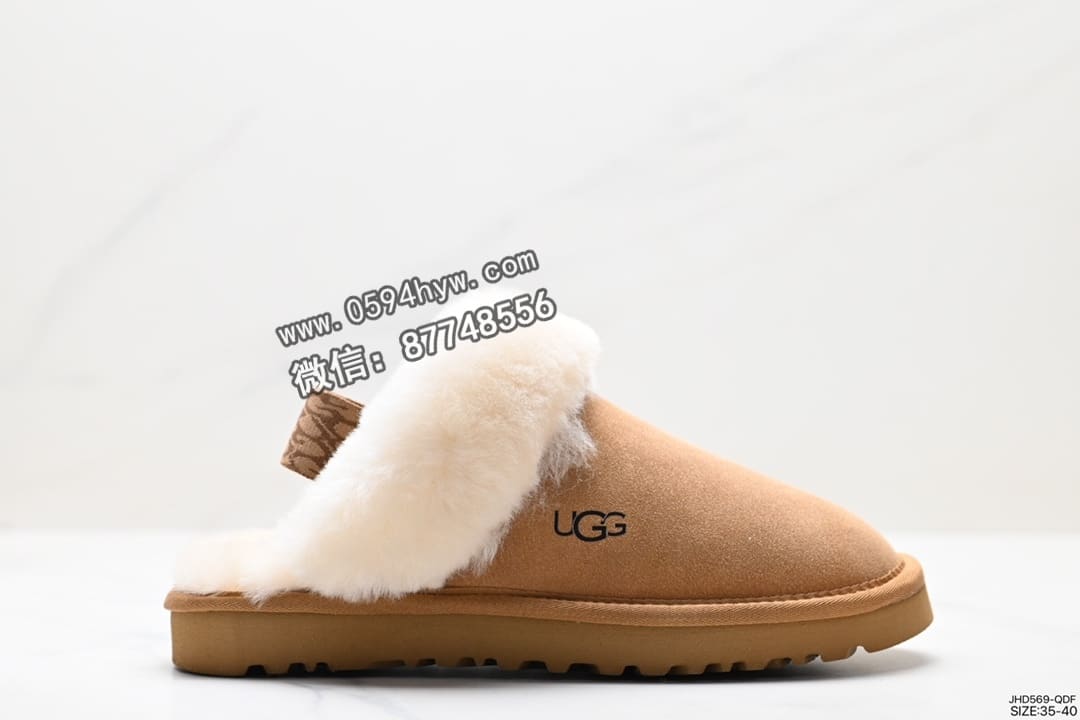 UGG W NEUEL尼瓦尔系列 雪地靴 防水麂绒皮革鞋面 平底休闲保暖毛毛舒适便鞋 女拖鞋 货号：JHD569-QDF