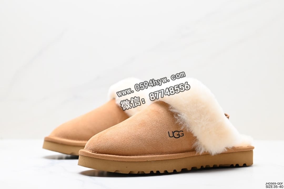 雪地靴, 拖鞋, UGG, 85, 2023 - UGG W NEUEL尼瓦尔系列 雪地靴 防水麂绒皮革鞋面 平底休闲保暖毛毛舒适便鞋 女拖鞋 货号：JHD569-QDF