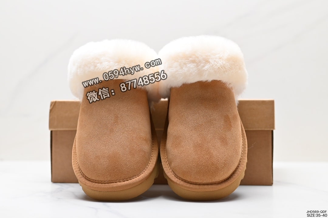 雪地靴, 拖鞋, UGG, 85, 2023 - UGG W NEUEL尼瓦尔系列 雪地靴 防水麂绒皮革鞋面 平底休闲保暖毛毛舒适便鞋 女拖鞋 货号：JHD569-QDF