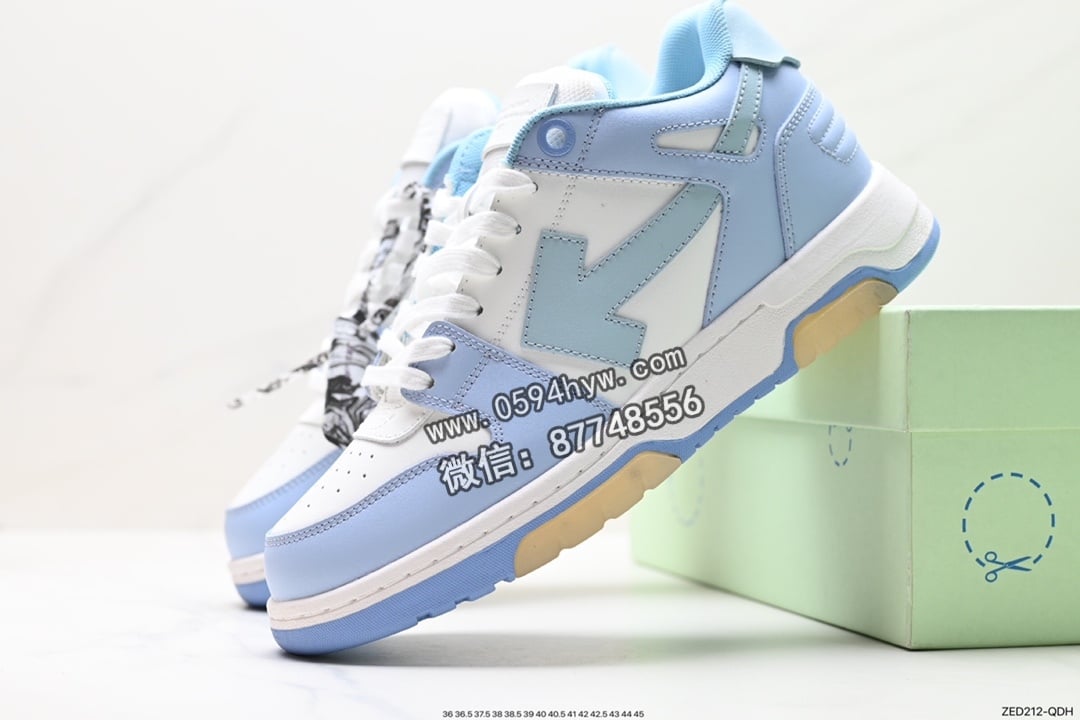 高帮板鞋, 高帮, 运动鞋, 运动板鞋, 联名, 板鞋, 休闲鞋, Virgil Abloh, Sneakers, Off-White, 2023, 07 - Off-White™ c/o Virgil Abloh Out Of Office Low-top Leather OW联名 箭头OFF-White 高帮板鞋 货号: ZED212-QDH