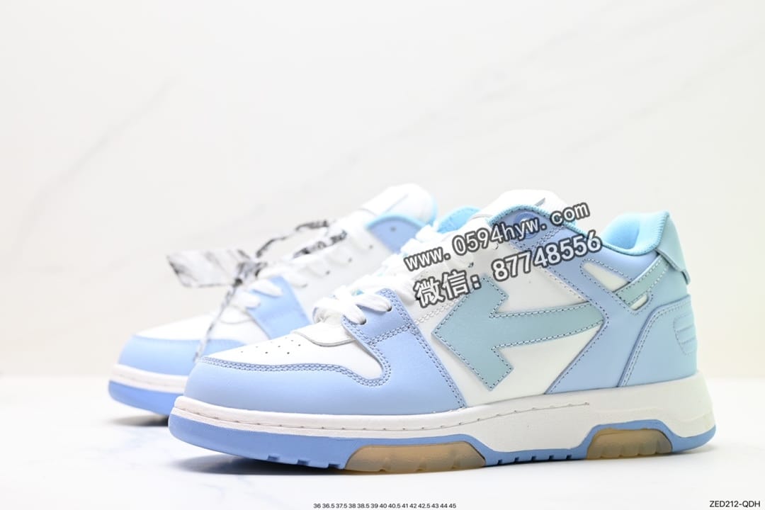 高帮板鞋, 高帮, 运动鞋, 运动板鞋, 联名, 板鞋, 休闲鞋, Virgil Abloh, Sneakers, Off-White, 2023, 07 - Off-White™ c/o Virgil Abloh Out Of Office Low-top Leather OW联名 箭头OFF-White 高帮板鞋 货号: ZED212-QDH