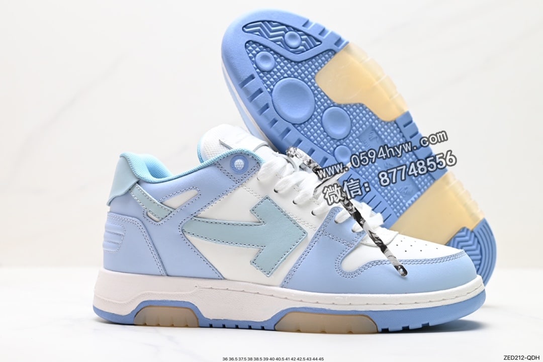 高帮板鞋, 高帮, 运动鞋, 运动板鞋, 联名, 板鞋, 休闲鞋, Virgil Abloh, Sneakers, Off-White, 2023, 07 - Off-White™ c/o Virgil Abloh Out Of Office Low-top Leather OW联名 箭头OFF-White 高帮板鞋 货号: ZED212-QDH