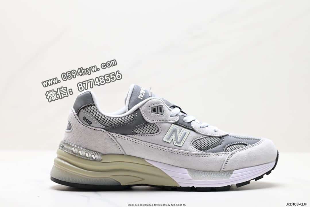 新百伦 Jound × New Balance 992 鞋面采用猪皮革与织物相结合 复古风格 货号：M992J2 尺码：36-45 ID：JKD103-QJF