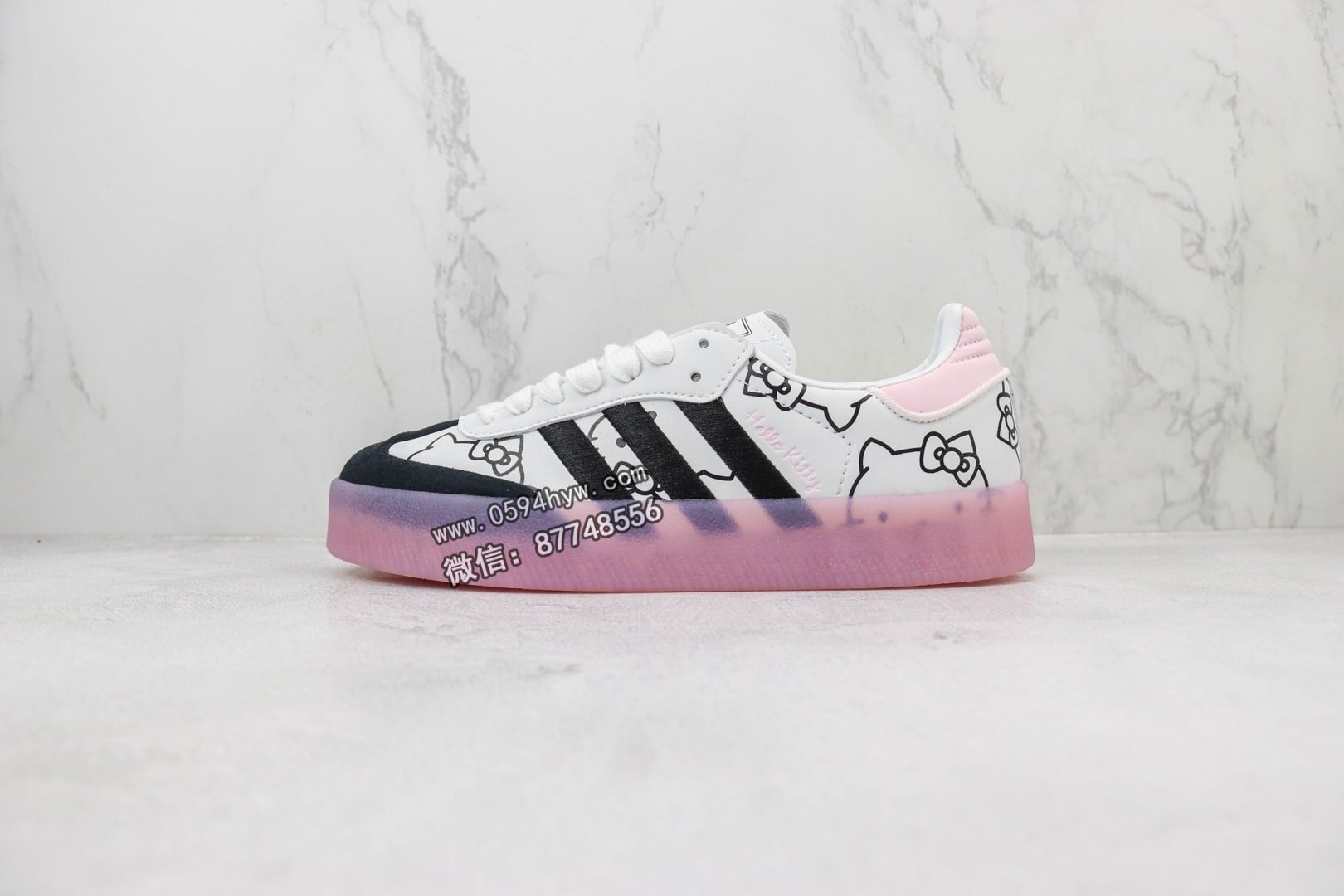 KITH x Clarks x Adidasidas Originals 8th Street Samba 桑巴 hello Kitty 凯蒂猫桑巴训练鞋 货号：IG4450