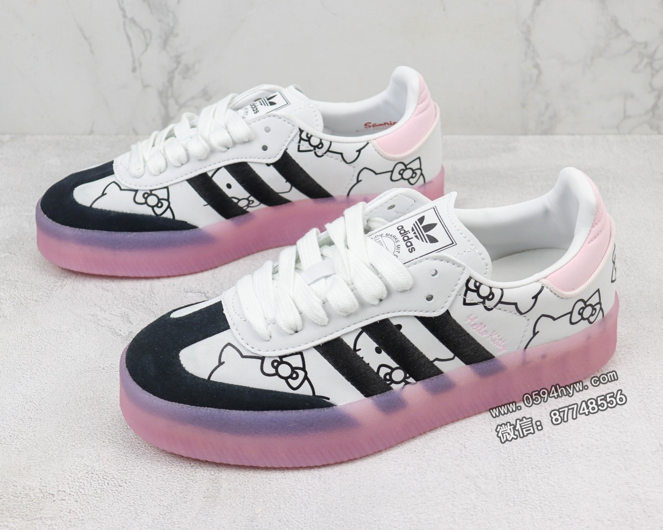 KITH x Clarks x Adidasidas Originals 8th Street Samba 桑巴 hello Kitty 凯蒂猫桑巴训练鞋 货号：IG4450